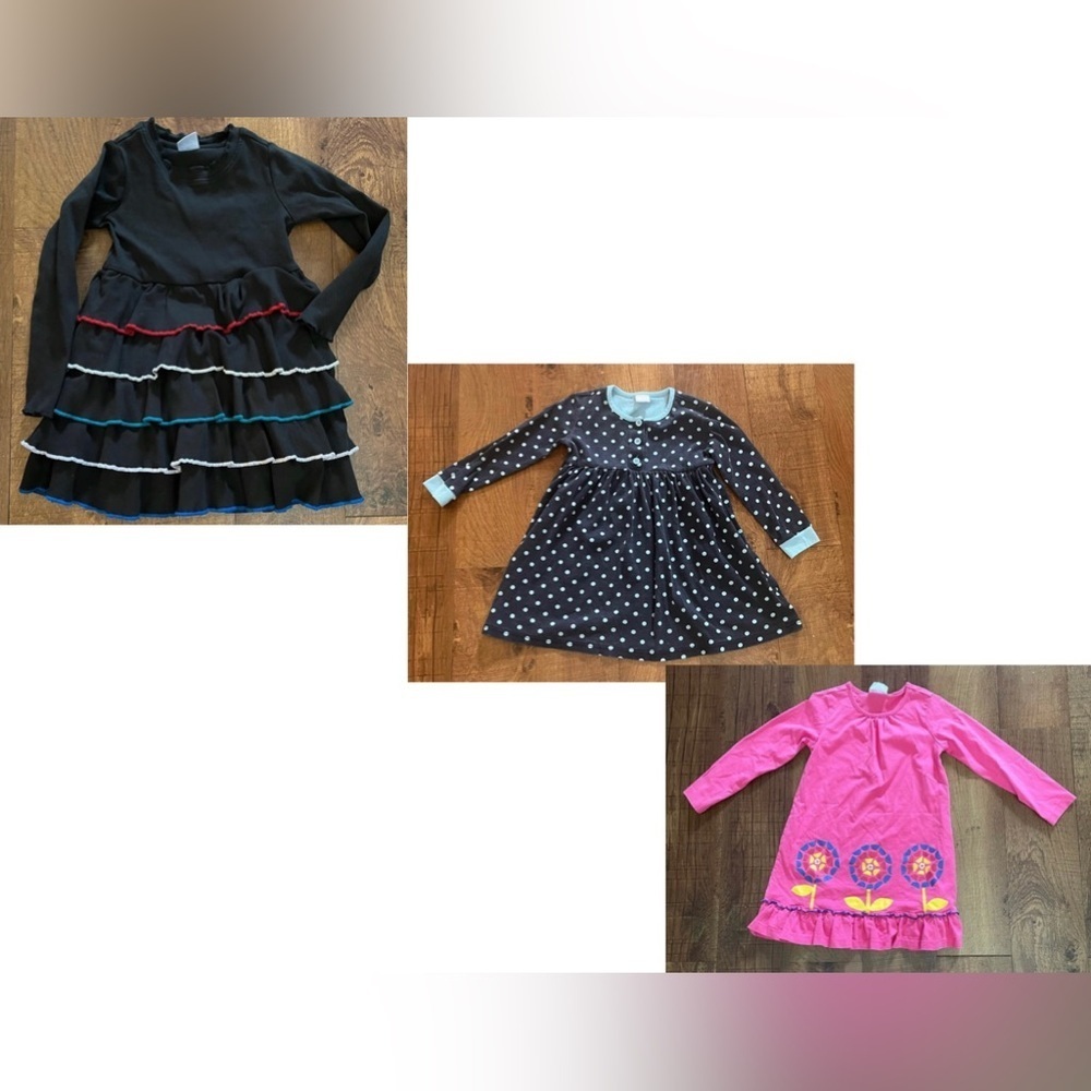 Hanna Andersson girls dress bundle 3 total  Sz 110/5 fall autumn winter
